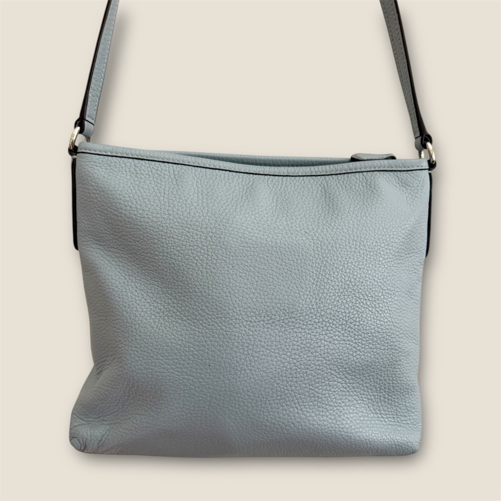 Coach Light Blue Leather Crossbody Bag Bundle w/ matching Coach Wallet - Picture 6 of 14